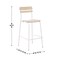 Emma and Oliver Blanchard Bar Stool with Metal Frame and Solid Wood Seat and Back with Antique Finish